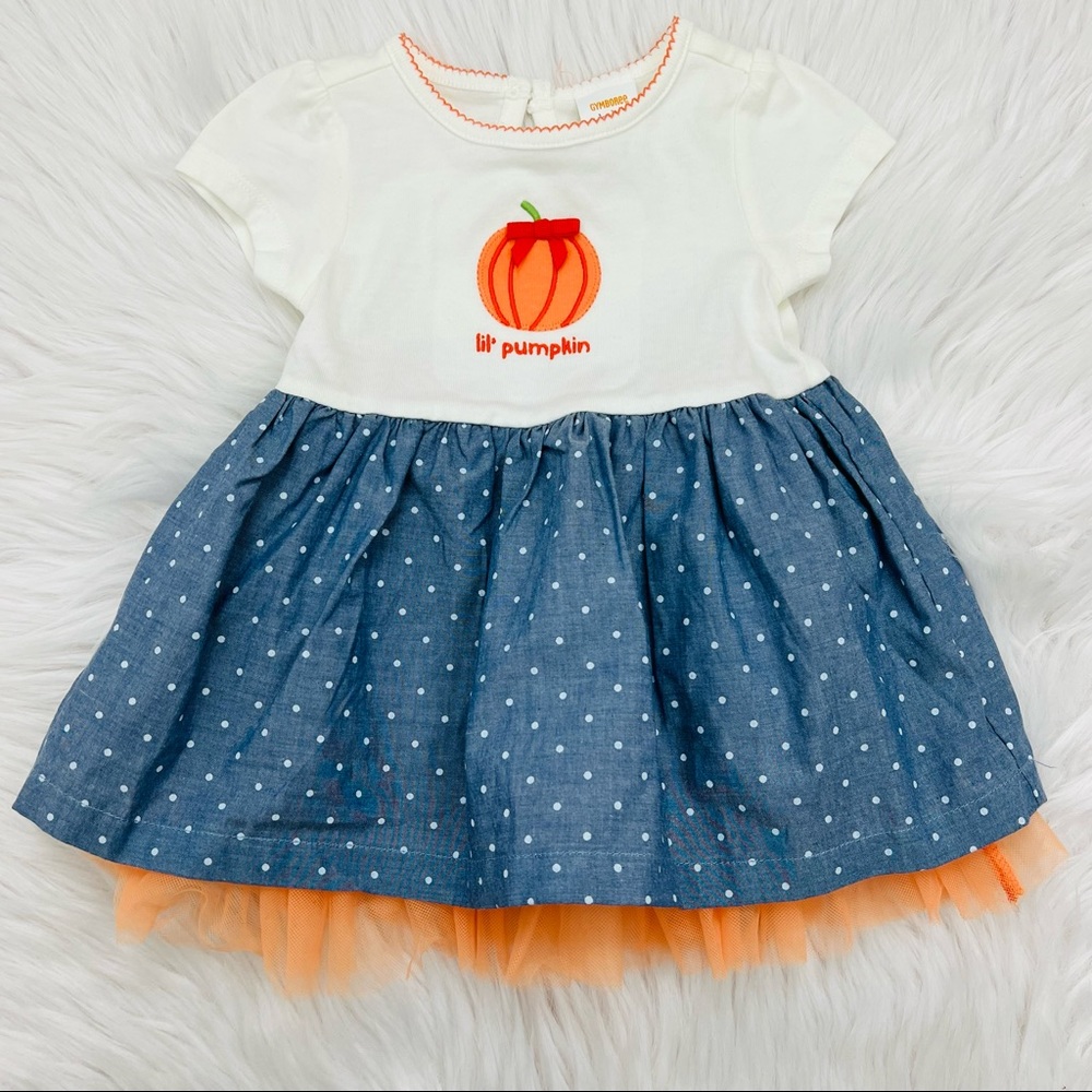 NWOT!! Gymboree Baby Lil Pumpkin Dress with Tulle Trim Details